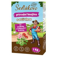 Sedliakovo hnojivo s ovčou vlnou na muškáty a balkónové kvety